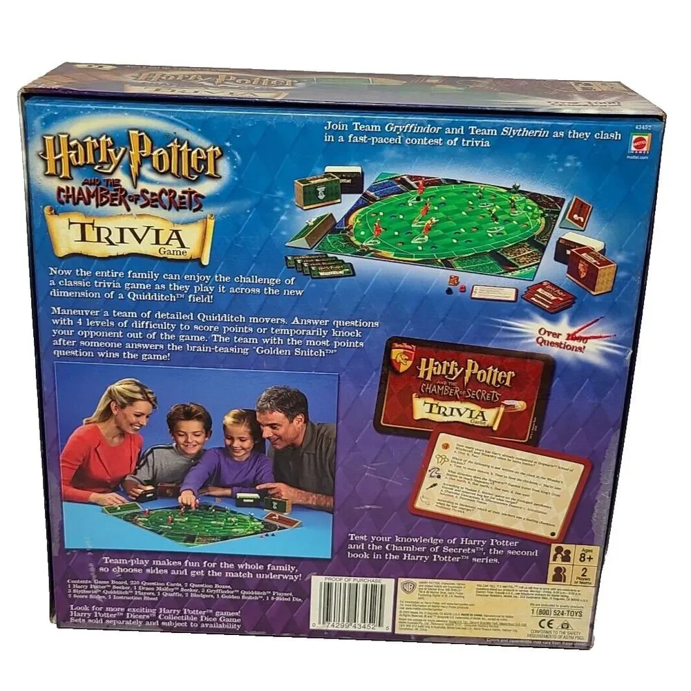 2002 Harry Potter and the Chamber of Secrets Trivia Game Mattel